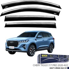Niken Chery Tiggo 7 - 7 Pro Cam Rüzgarlığı Kromlu 2020+ Sonrası 4'lü