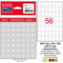 Kitabevimden Tanex Ofis Etiketi Poşetli 12X17 mm Beyaz OFC-106 (10 Lu Paket)