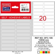 Kitabevimden Tanex Ofis Etiketi Poşetli 13X50 mm Beyaz OFC-109 (10 Lu Paket)