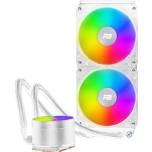Fantastik Store Powerboost PB-LCS-YC240-W (Beyaz) Noble 240W Rainbow Fanlı 240MM (LGA1700/AM4/AM5) Uyumlu Sıvı Soğutma Sistemi