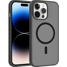 Ottonova iPhone 13 Pro Kılıf M-Safe Şarj Özellikli Zore Babet Kapak - Siyah