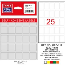 Kitabevimden Tanex Ofis Etiketi Poşetli 19X27 mm Beyaz OFC-112 (10 Lu Paket)