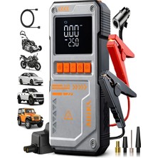 Deanb 10000MAH Dijital Ekranlı Araba Akü Takviye'li Kompresör Araç Lastik Şişirme Hava Pompası - 150PSI 1000A