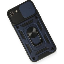 Ieg™  Iphone 7 Kılıf Pars Lens Yüzüklü Silikon - Lacivert