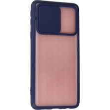 Ieg™  Samsung Galaxy A01 Core Kılıf Palm Buzlu Kamera Sürgülü Silikon - Lacivert