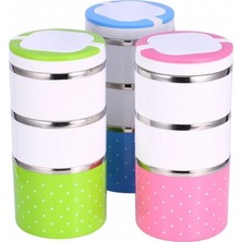 Elektronikçim Yemek Termosu 3lü Tutacaklı Sefer Tası - Hiper 3 Katlı Yemek Termos