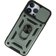 Ieg™  Iphone 13 Pro Max Kılıf Pars Lens Yüzüklü Silikon - Yeşil