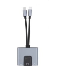 Elektronikçim ZR815 Lightning Type-C 3 In 1 Ethernet Çevirici Aux