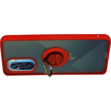 Ieg™  Xiaomi Redmi K40 Kılıf Montreal Yüzüklü Silikon Kapak - Kırmızı