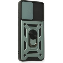 Ieg™  Samsung Galaxy A02 Kılıf Pars Lens Yüzüklü Silikon - Yeşil