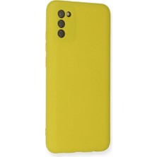 Ieg™  Samsung Galaxy A03S Kılıf Nano Içi Kadife Silikon - Sarı