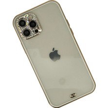 Ieg™  Iphone 12 Pro Max Kılıf Liva Taşlı Silikon - Beyaz