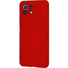 Ieg™  Xiaomi Mi 11 Lite Kılıf Nano Içi Kadife Silikon - Kırmızı
