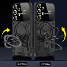 Ieg™  Samsung Galaxy S25 Ultra Kılıf Joy Lens Standlı Kapak - Siyah