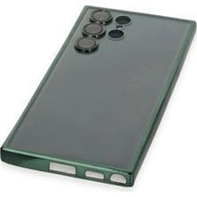 Ieg™  Samsung Galaxy S22 Ultra Kılıf Razer Lensli Silikon - Yeşil