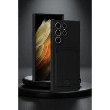 Ieg™  Samsung Galaxy S24 Ultra Kılıf Kelvin Kartvizitli Silikon - Siyah