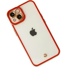 Ieg™  Iphone 14 Plus Kılıf Liva Lens Silikon - Kırmızı