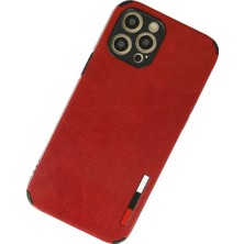 Ieg™  Iphone 12 Pro Kılıf Loop Deri Silikon - Kırmızı
