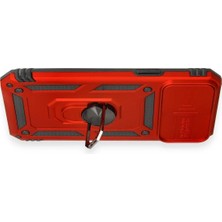 Ieg™  Iphone 12 Pro Max Kılıf Pars Lens Yüzüklü Silikon - Kırmızı