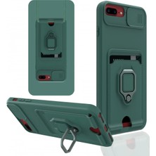 Ieg™  Iphone 7 Plus Kılıf Zuma Kartvizitli Yüzüklü Silikon - Yeşil