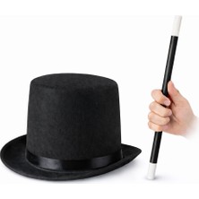 Elektronikçim Çocuk Sihirbaz Şapkası ve Uzayan Yaylı Sihirli Sopa Seti