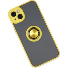 Ieg™  Iphone 14 Kılıf Montreal Yüzüklü Silikon Kapak - Sarı