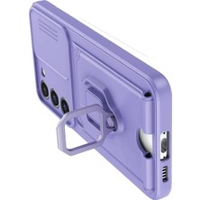 Ieg™  Samsung Galaxy S23 Plus Kılıf Zuma Kartvizitli Yüzüklü Silikon - Lila