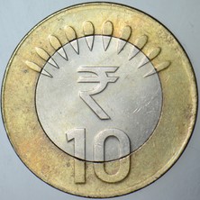 Banknoting Hindistan 10 Rupi 2012 Bimetal.