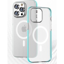 Ieg™  Iphone 14 Pro Max Line Magsafe Kapak - Mavi