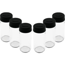 Elektronikçim 6 Parça Cam Baharatlık Tuzluk Plastik Kapak 225 ml