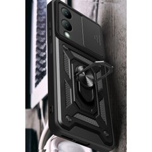 Ieg™  Vivo Y17S Kılıf Pars Lens Yüzüklü Silikon - Kırmızı