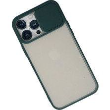 Ieg™  Iphone 13 Pro Max Kılıf Palm Buzlu Kamera Sürgülü Silikon - Yeşil