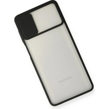 Ieg™  Samsung Galaxy M51 Kılıf Palm Buzlu Kamera Sürgülü Silikon - Siyah