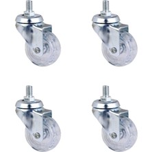 Elektronikçim Furç Vidalı Bilyalı Teker - 20X50 - Şeffaf HKS188 - 4 Adet