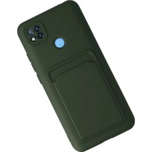 Ieg™  Xiaomi Redmi 9c Kılıf Kelvin Kartvizitli Silikon - Koyu Yeşil