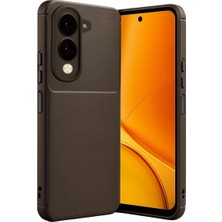 Newface Vivo Y29S Auto Focus Karbon Kapak - Kahverengi