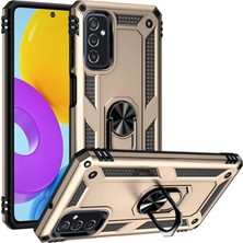 Newface Samsung Galaxy M52 5g Kılıf Sofya Yüzüklü Silikon Kapak - Gold