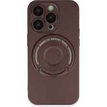 Newface iPhone 14 Pro Kılıf Lukka Magneticsafe Kapak - Kahverengi