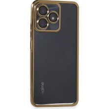 Newface Realme C53 Kılıf Razer Lensli Silikon - Gold