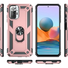 Ieg™  Xiaomi Redmi Note 10 Pro Kılıf Sofya Yüzüklü Silikon Kapak - Rose