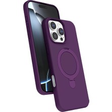 Ugrx Newface Apple iPhone 16 Pro Max Regal Magsafe Standlı Kapak - Derin Mor