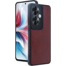 Newface Oppo Reno 11F Kılıf Aras Deri Kapak - Bordo