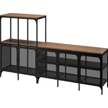 IKEA Siyah Dayanıklı Tv Ünitesi 250X36X95 cm