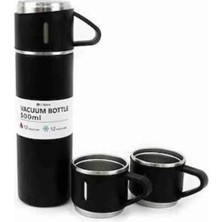 Misim Home Termos Paslanmaz Çelik Termos Siyah Renk 3 Bardaklı Termos Seti - AA002X-7O0QM4