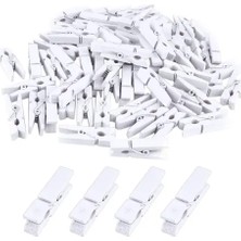 Elektronikçim 1000 Adet Beyaz Ahşap Mandal Seti 2.5 cm