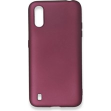 Newface Samsung Galaxy A01 Kılıf First Silikon - Mürdüm