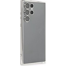 Newface Samsung Galaxy S22 Ultra Kılıf Razer Lensli Silikon - Gümüş