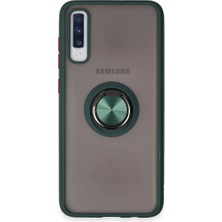 Newface Samsung Galaxy A70 Kılıf Montreal Yüzüklü Silikon Kapak - Yeşil
