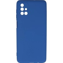 Newface Samsung Galaxy M51 Kılıf Nano Içi Kadife Silikon - Mavi