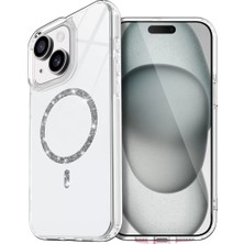 Ugrx Newface Apple iPhone 15 Plus Live Diamond Magsafe Kapak - Şeffaf